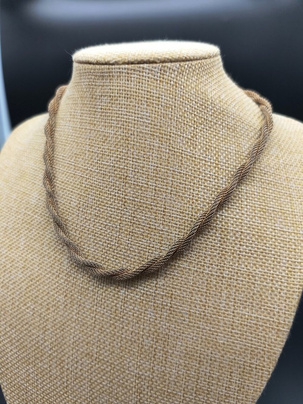Vintage Sarah Coventry Gold Tone Double Twisted Rope Mesh Necklace